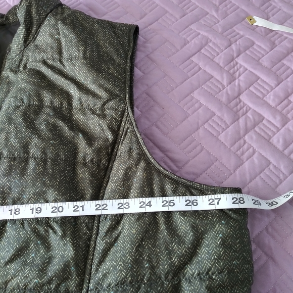 J Jill Puffer Vest Balsam Herringbone Full Zip Womens  Green 4X Plus - Picture 9 of 12
